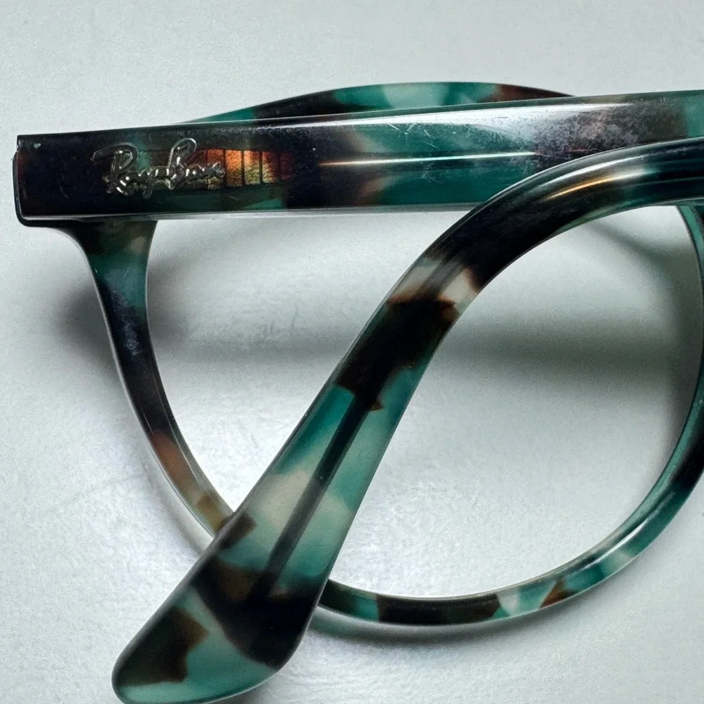 Ray-Ban RB 5380 5949 Green Tortoise Round Eyeglasses Frames 50-19-145